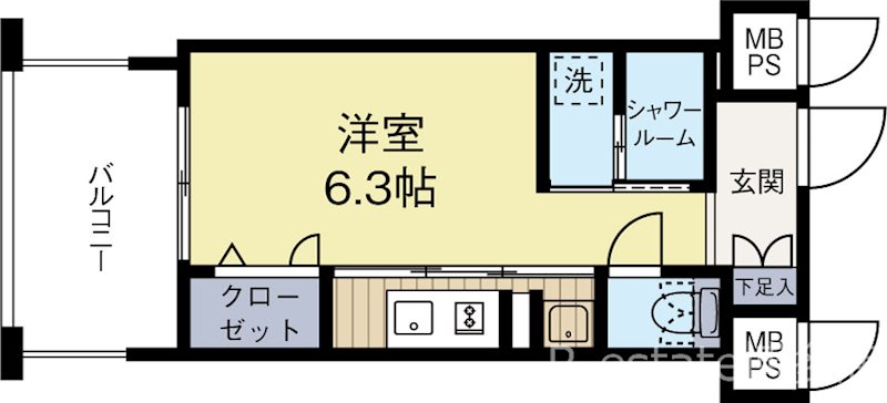 エンクレスト天神GLEE 1309号室 間取り