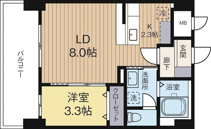 ボヌール高砂 702号室 間取り