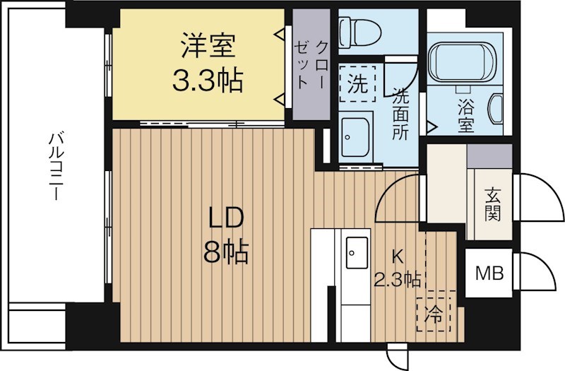 ボヌール高砂 201号室 間取り