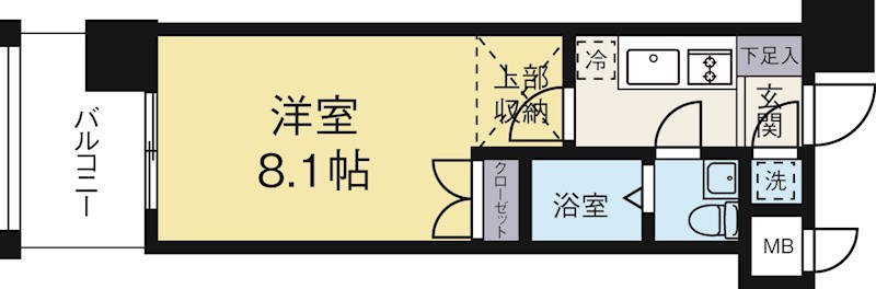 ギャランティー21博多ORIENTBLDNo.66 1512号室 間取り