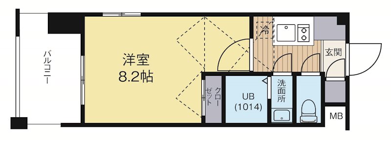 No.60VTOWER天神 1501号室 間取り