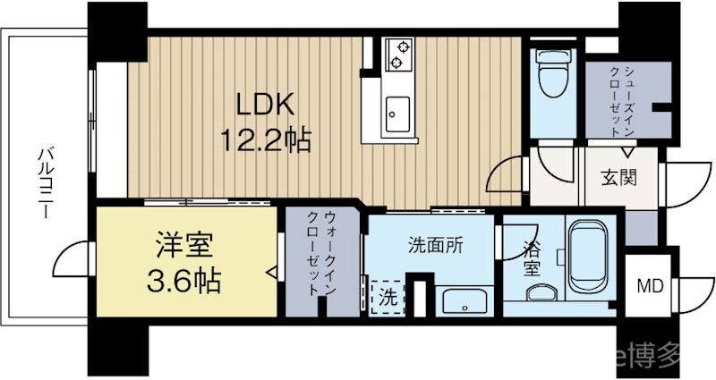 リーブル博多駅前 1006号室 間取り