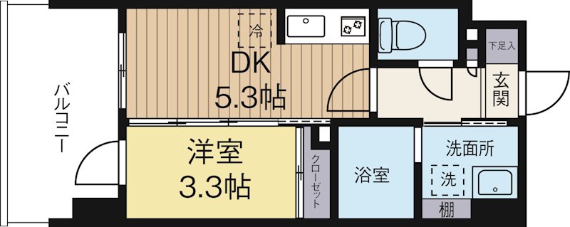 ヴィラージュ天神南ストリート 803号室 間取り