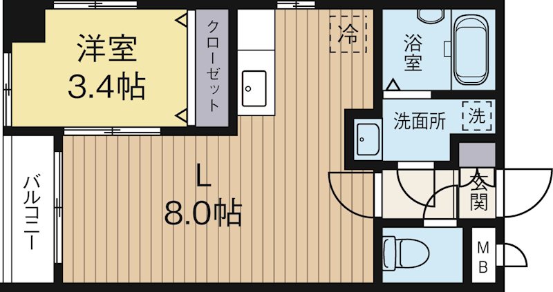 ドリームライフ博多駅南 401号室 間取り
