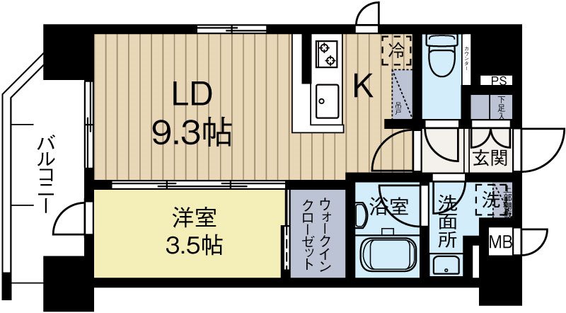 ネストピア薬院 801号室 間取り