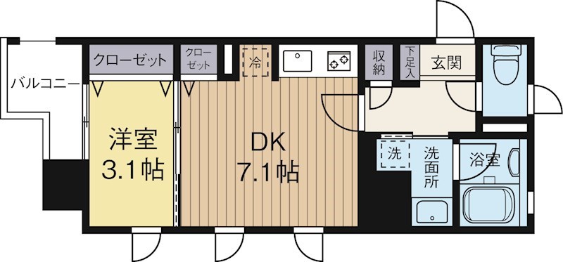 ヴィラージュ博多ステーション 204号室 間取り