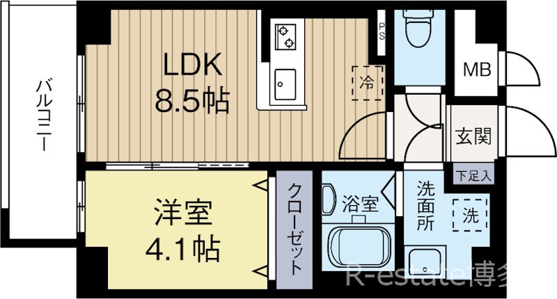 GR薬院 503号室 間取り