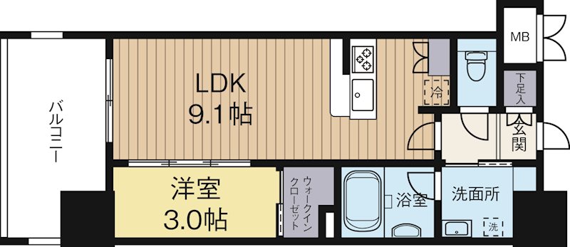 サニークレスト東比恵2 1102号室 間取り