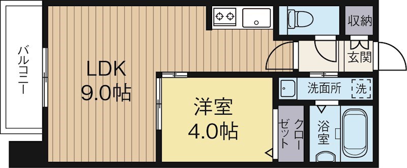 シャローム天神北 701号室 間取り