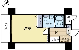 エンクレスト渡辺通 303号室 間取り