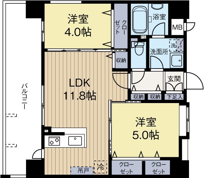 ネストピア博多グランドステージ 401号室 間取り