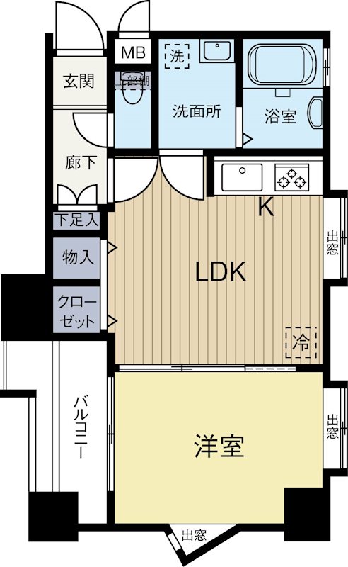 ピュアドームデュエル博多 501号室 間取り