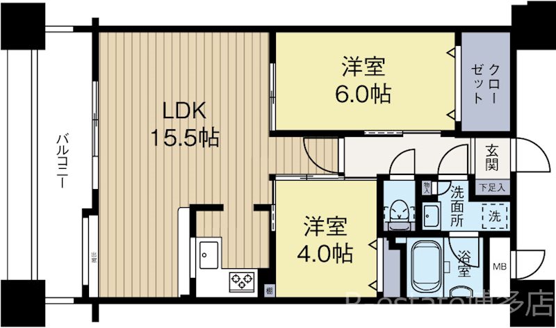 クリエート薬院 402号室 間取り