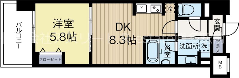ウィスタリアレジデンス博多 1003号室 間取り