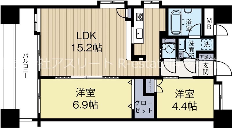 クリエート薬院 601号室 間取り