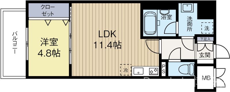 D-room gracious平尾 605号室 間取り