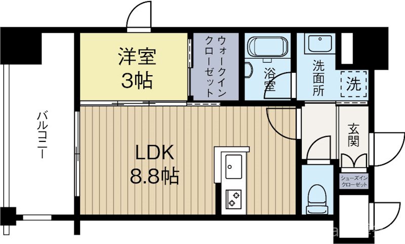 ラクラス博多 803号室 間取り