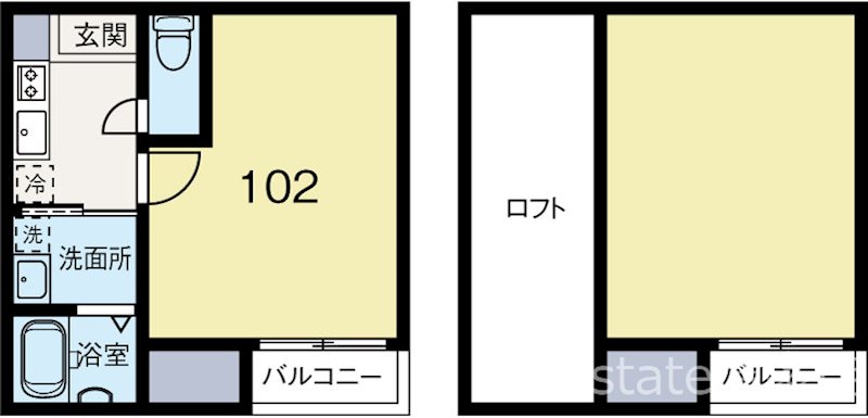 Square style 102号室 間取り