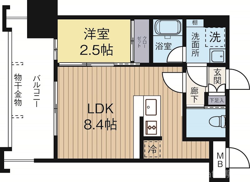 ドゥーエ赤坂 208号室 間取り