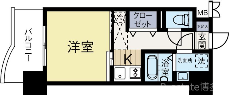 CAVANA天神 306号室 間取り