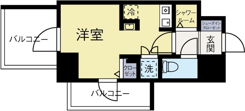 モダンパラッツォ天神南2 201号室 間取り