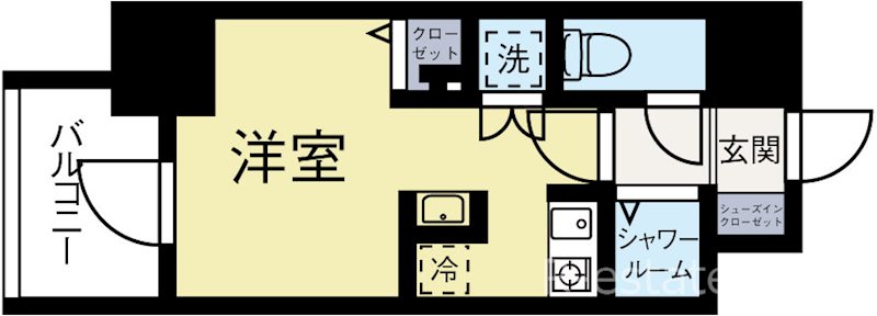 モダンパラッツォ天神南2 607号室 間取り