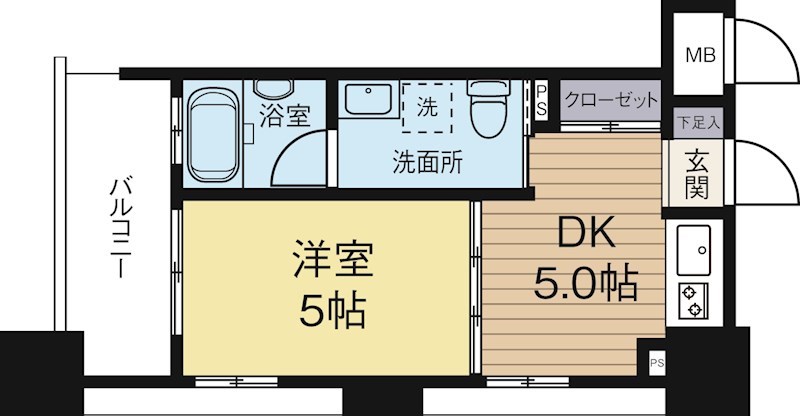 ルネッサンス21博多 715号室 間取り