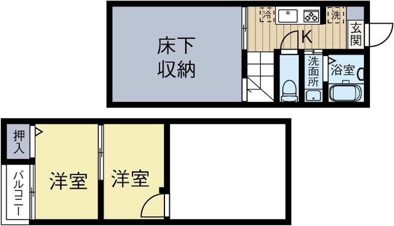 シャンゼ吉塚 102号室 間取り
