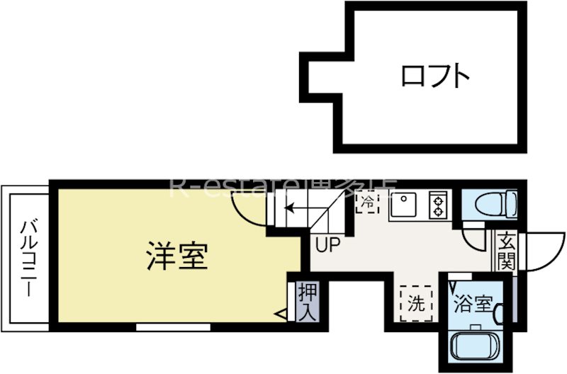 キューブ馬出 203号室 間取り