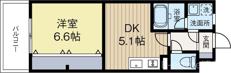 ボヌール博多 707号室 間取り