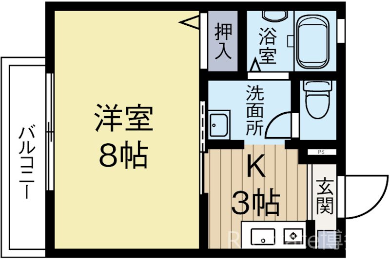 エスポワール古賀 203号室 間取り