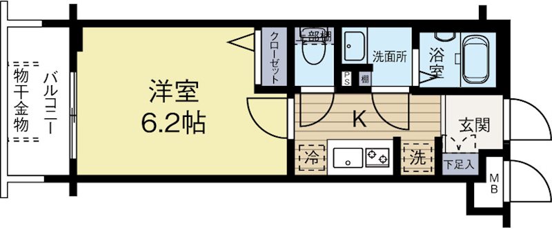 エステムプラザ天神EASTプレミアムタワー 203号室 間取り