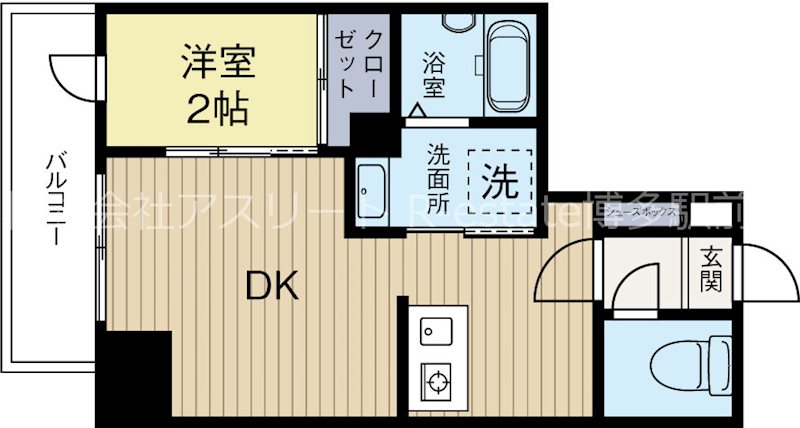 モダンパラッツォ大濠Porto 703号室 間取り