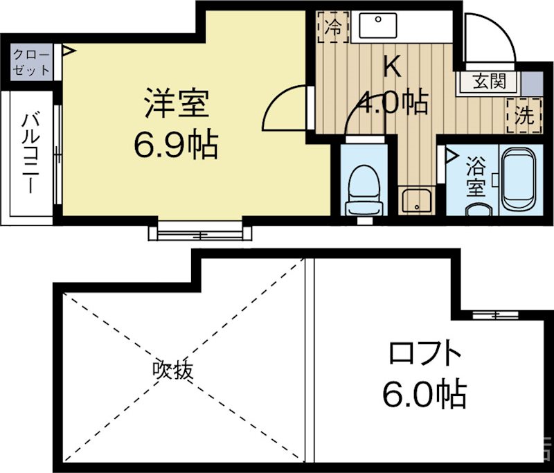 クリスタルK天神南 102号室 間取り