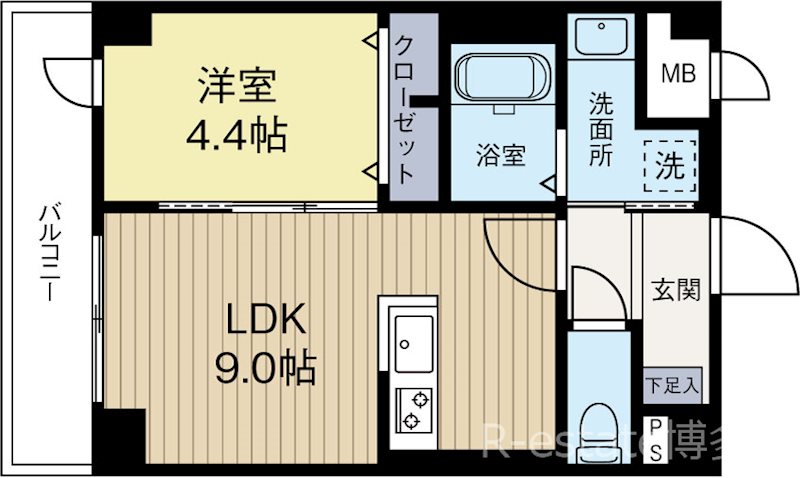 ホルツ博多駅前 802号室 間取り