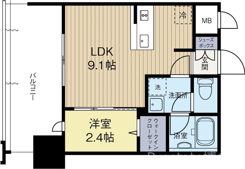 グランフォーレ博多ウォーターフロント 303号室 間取り