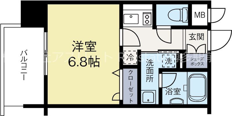エンクレスト博多MATE 1106号室 間取り
