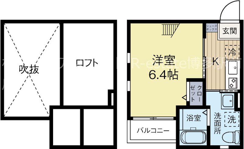 パステルハイツ博多 203号室 間取り