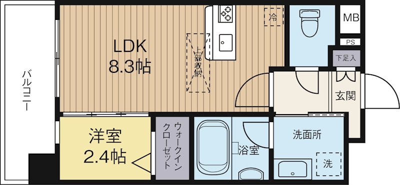 ヴィラージュ県庁前参番館 802号室 間取り