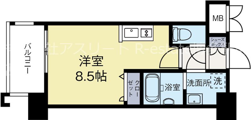 エンクレスト天神LIFE 1002号室 間取り