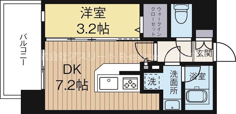 ランディックプレミアムHAKATA 1201号室 間取り