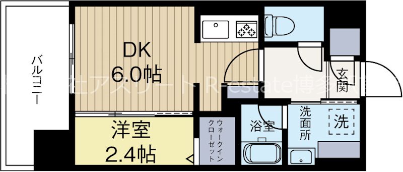 ランディックプレミアムHAKATA 1002号室 間取り