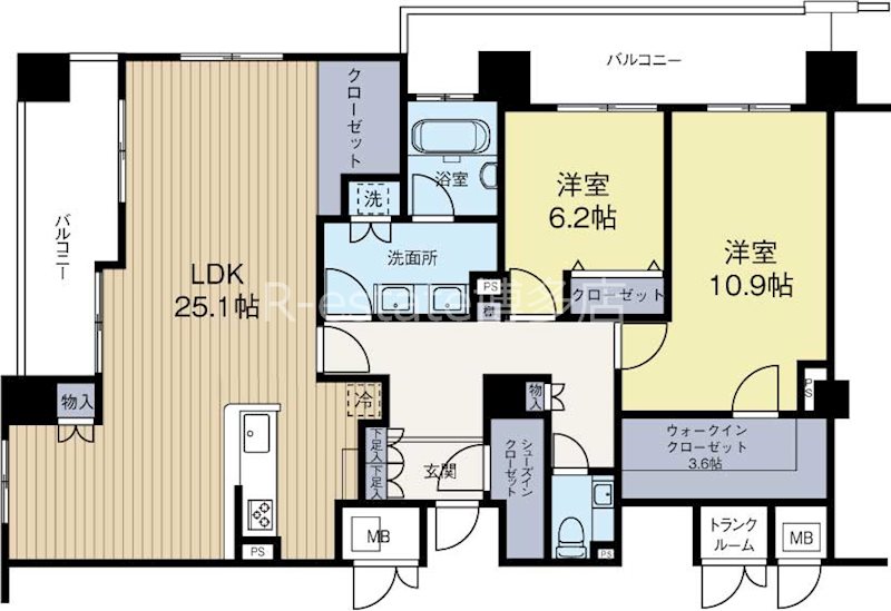 天神プレイスウエスト 間取り図