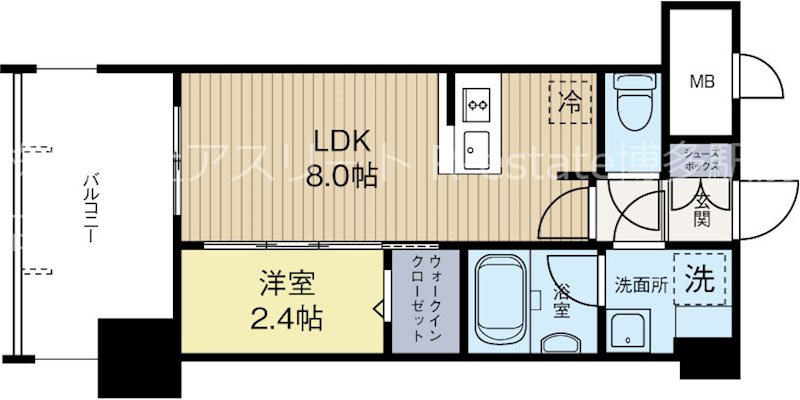 グランフォーレ博多ウォーターフロント 415号室 間取り