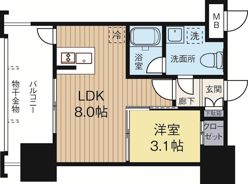 ドゥーエ赤坂 916号室 間取り