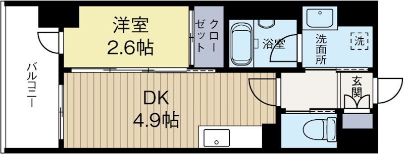 モダンパラッツォ警固 603号室 間取り