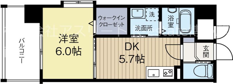 ニューガイアリルーム九大病院前 601号室 間取り