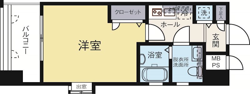 ピュアドーム箱崎ステーション 1005号室 間取り