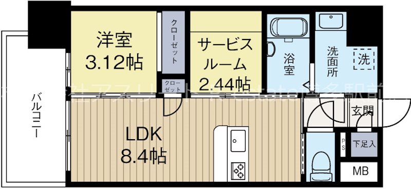 サードプレイス吉塚駅前 504号室 間取り