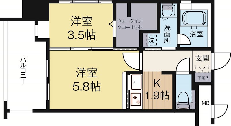エンクレストGRAN博多駅前 717号室 間取り